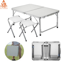 ALDI Style Aluminum Outdoor Picnic Table Adjustable, Folding Camping Table with 4 Chairs